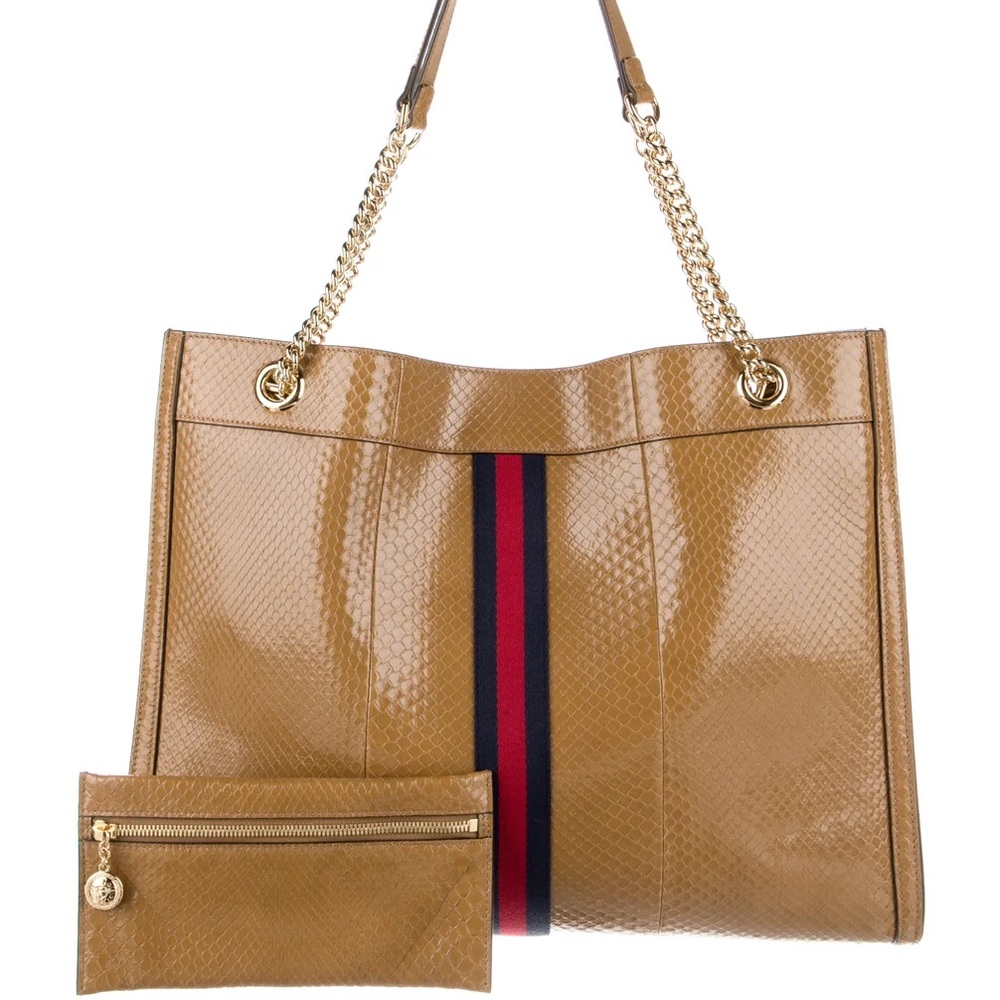 Gucci Rajah Python Tote Large Tan - Picture 4 of 5